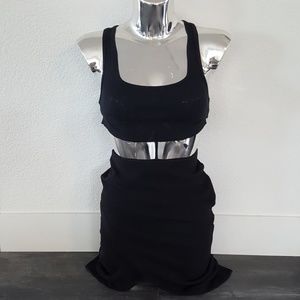 Black Asymmetrical H&M High Waisted Midi